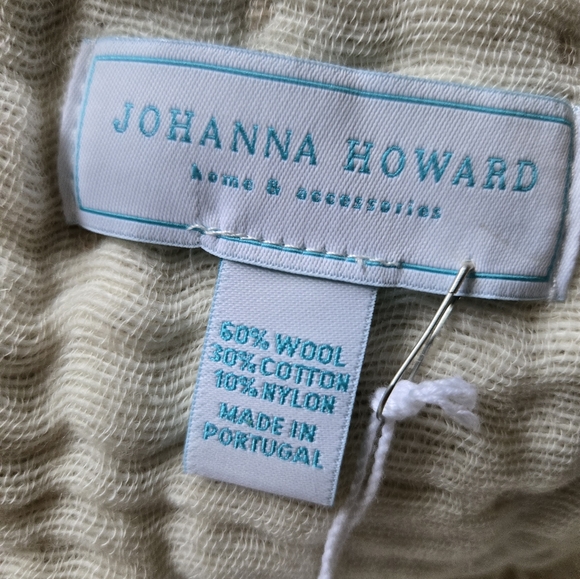 Johanna Howard Cozi Wool Gauze Throw Blanket Reversible Taupe / Natural - Picture 4 of 8